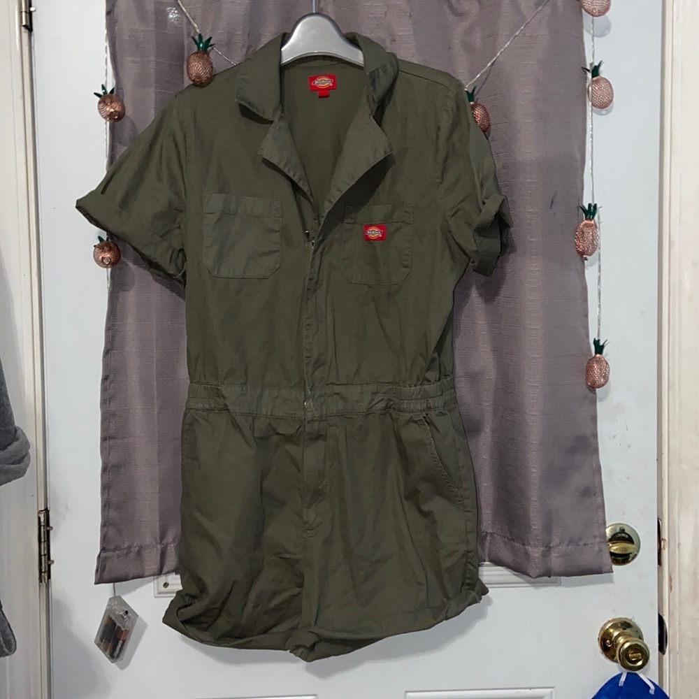 COPY - Olive Green Dickies shorts all/ romper